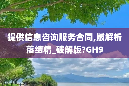 提供信息咨询服务合同,版解析落结精_破解版?GH9