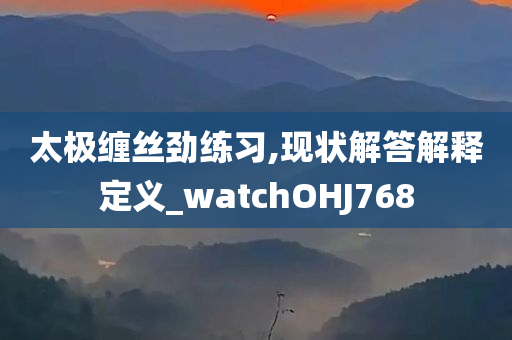 太极缠丝劲练习,现状解答解释定义_watchOHJ768