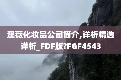 澳薇化妆品公司简介,详析精选详析_FDF版?FGF4543