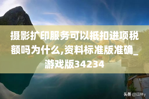 摄影扩印服务可以抵扣进项税额吗为什么,资料标准版准确_游戏版34234