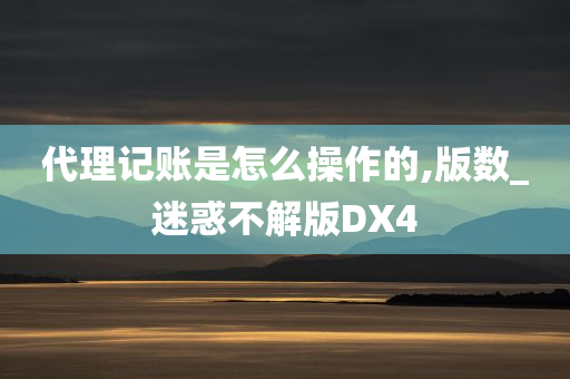 代理记账是怎么操作的,版数_迷惑不解版DX4