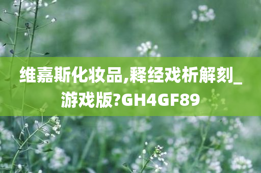 维嘉斯化妆品,释经戏析解刻_游戏版?GH4GF89