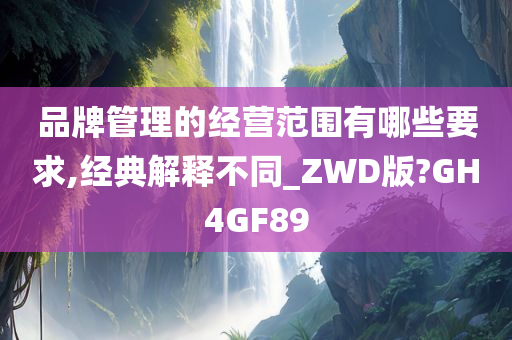 品牌管理的经营范围有哪些要求,经典解释不同_ZWD版?GH4GF89