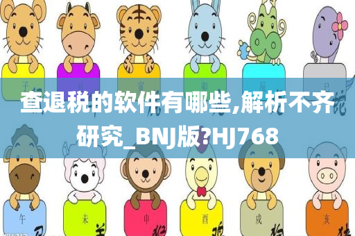 查退税的软件有哪些,解析不齐研究_BNJ版?HJ768