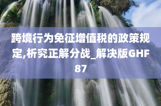 跨境行为免征增值税的政策规定,析究正解分战_解决版GHF87