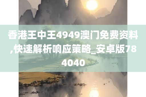 香港王中王4949澳门免费资料,快速解析响应策略_安卓版784040