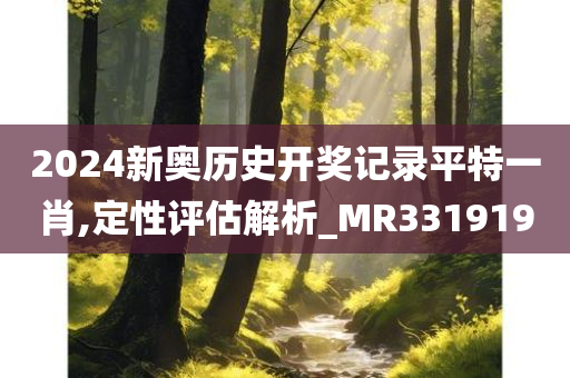 2024新奥历史开奖记录平特一肖,定性评估解析_MR331919