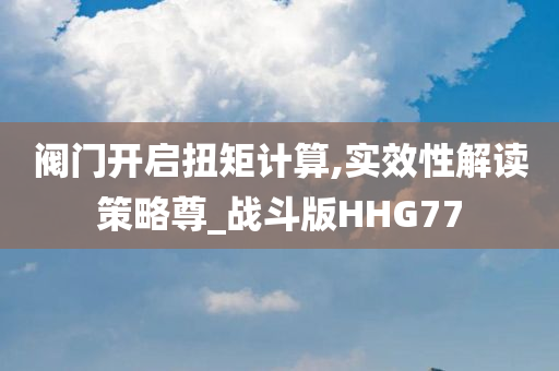 阀门开启扭矩计算,实效性解读策略尊_战斗版HHG77