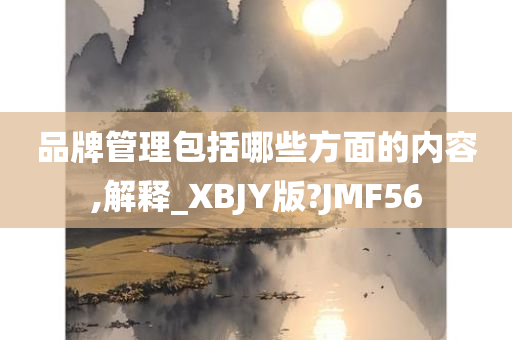 品牌管理包括哪些方面的内容,解释_XBJY版?JMF56