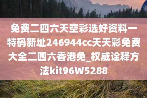 免费二四六天空彩选好资料一特码新址246944cc天天彩免费大全二四六香港免_权威诠释方法kit96W5288