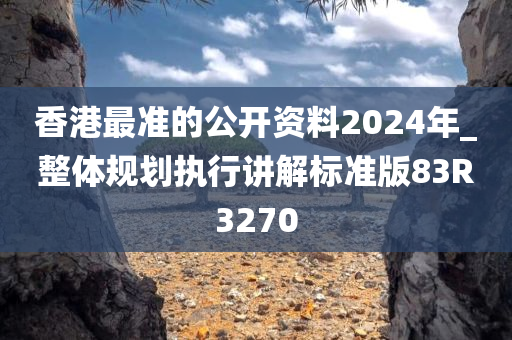 香港最准的公开资料2024年_整体规划执行讲解标准版83R3270