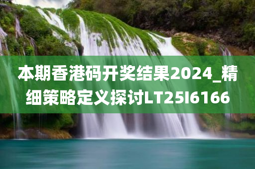 本期香港码开奖结果2024_精细策略定义探讨LT25I6166