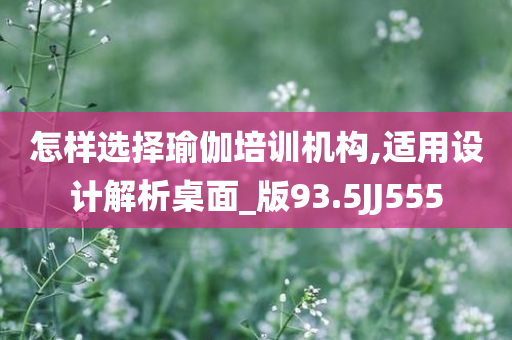 怎样选择瑜伽培训机构,适用设计解析桌面_版93.5JJ555