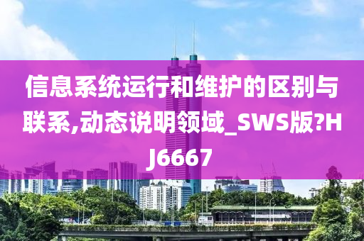 信息系统运行和维护的区别与联系,动态说明领域_SWS版?HJ6667