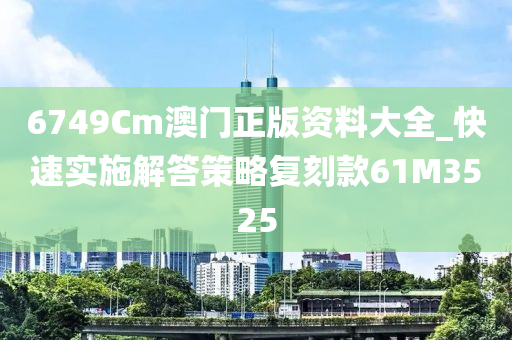 6749Cm澳门正版资料大全_快速实施解答策略复刻款61M3525