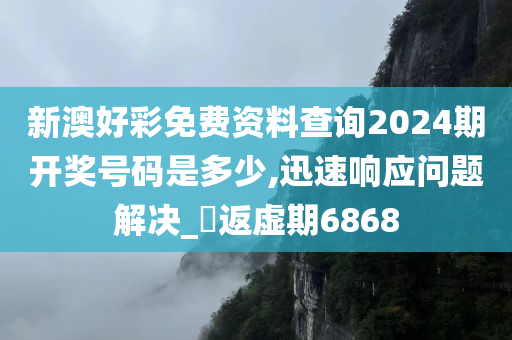 新澳好彩免费资料查询2024期开奖号码是多少,迅速响应问题解决_?返虚期6868