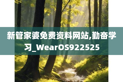 新管家婆免费资料网站,勤奋学习_WearOS922525