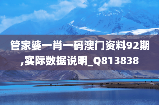 管家婆一肖一码澳门资料92期,实际数据说明_Q813838