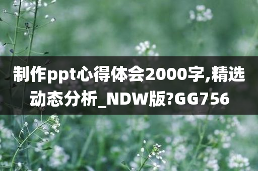 制作ppt心得体会2000字,精选动态分析_NDW版?GG756