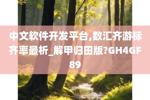 中文软件开发平台,数汇齐游标齐率最析_解甲归田版?GH4GF89