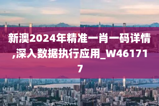 新澳2024年精准一肖一码详情,深入数据执行应用_W461717