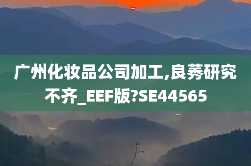 广州化妆品公司加工,良莠研究不齐_EEF版?SE44565