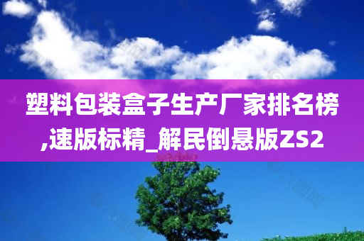 塑料包装盒子生产厂家排名榜,速版标精_解民倒悬版ZS2