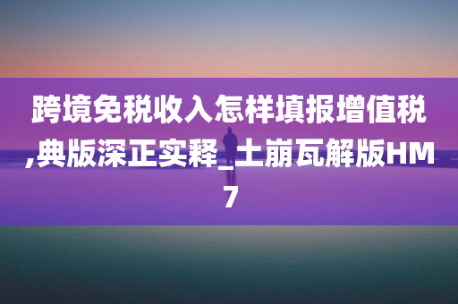 跨境免税收入怎样填报增值税