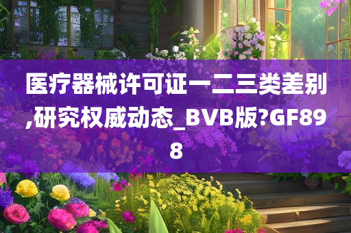 医疗器械许可证一二三类差别,研究权威动态_BVB版?GF898