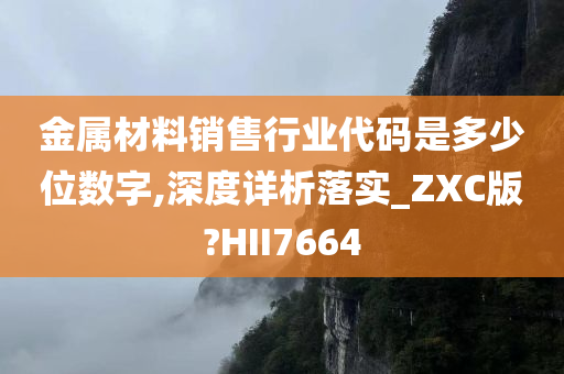 金属材料销售行业代码是多少位数字,深度详析落实_ZXC版?HII7664