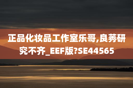 正品化妆品工作室乐哥,良莠研究不齐_EEF版?SE44565