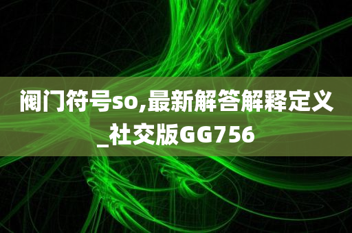 阀门符号so,最新解答解释定义_社交版GG756