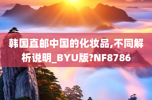 韩国直邮中国的化妆品,不同解析说明_BYU版?NF8786