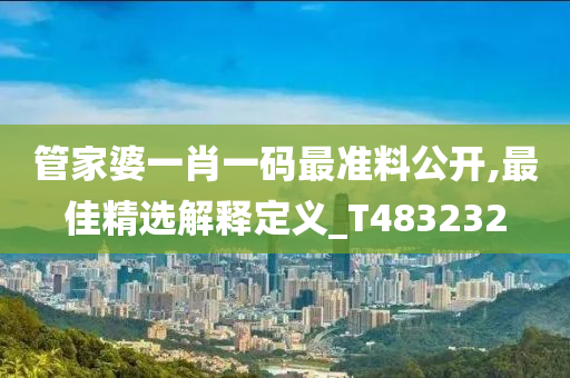 管家婆一肖一码最准料公开,最佳精选解释定义_T483232