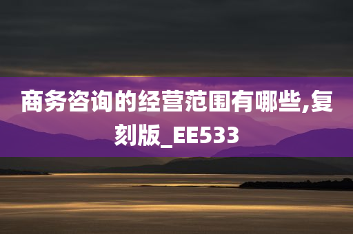 商务咨询的经营范围有哪些,复刻版_EE533