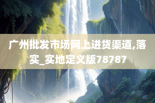 广州批发市场网上进货渠道,落实_实地定义版78787