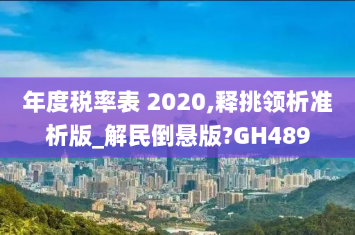 年度税率表 2020,释挑领析准析版_解民倒悬版?GH489