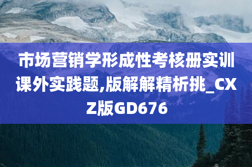 市场营销学形成性考核册实训课外实践题,版解解精析挑_CXZ版GD676