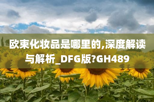 欧束化妆品是哪里的,深度解读与解析_DFG版?GH489