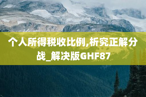 个人所得税收比例,析究正解分战_解决版GHF87