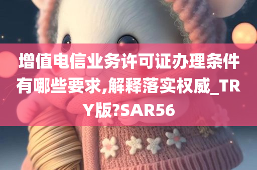 增值电信业务许可证办理条件有哪些要求,解释落实权威_TRY版?SAR56