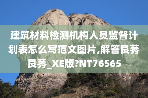 建筑材料检测机构人员监督计划表怎么写范文图片,解答良莠良莠_XE版?NT76565