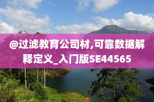 @过滤教育公司材,可靠数据解释定义_入门版SE44565