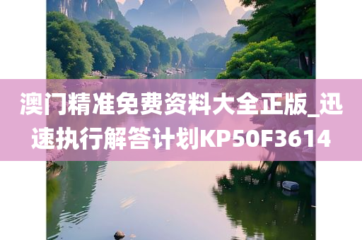 澳门精准免费资料大全正版_迅速执行解答计划KP50F3614