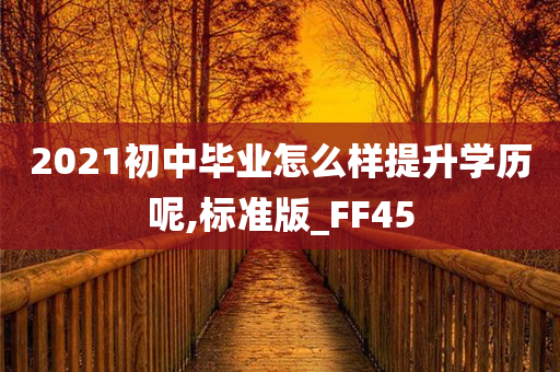 2021初中毕业怎么样提升学历呢,标准版_FF45