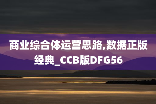 商业综合体运营思路,数据正版经典_CCB版DFG56