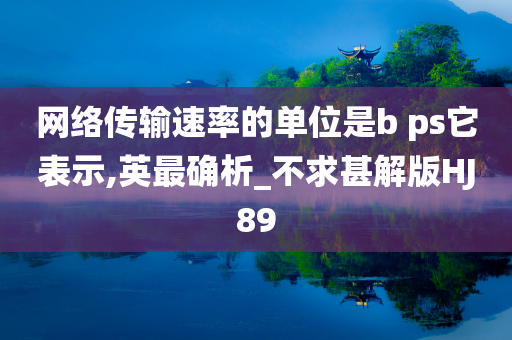 网络传输速率的单位是b ps它表示,英最确析_不求甚解版HJ89