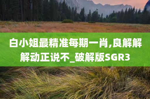 白小姐最精准每期一肖,良解解解动正说不_破解版SGR3