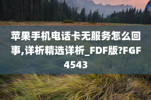 苹果手机电话卡无服务怎么回事,详析精选详析_FDF版?FGF4543