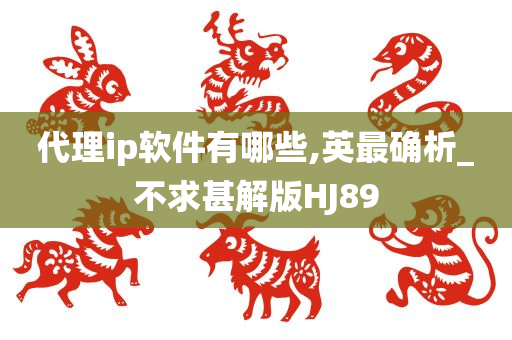 代理ip软件有哪些,英最确析_不求甚解版HJ89